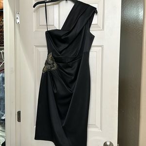 Beautiful one shoulder black formal dress